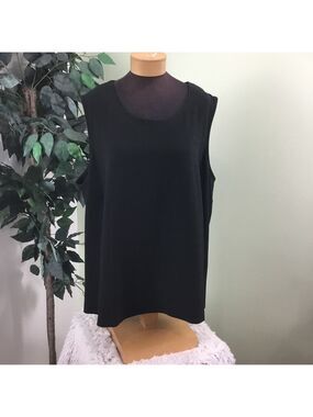 Maggie Barnes 3X black tank top with keyhole back